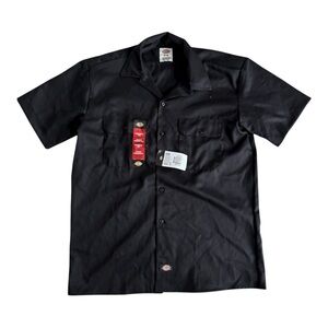 Dickies Men’s Short Sleeve Work Shirt Black Size Medium D1574BLK‎ New with Tags